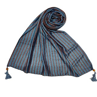 Multicolor threaded liner hijab - Blue